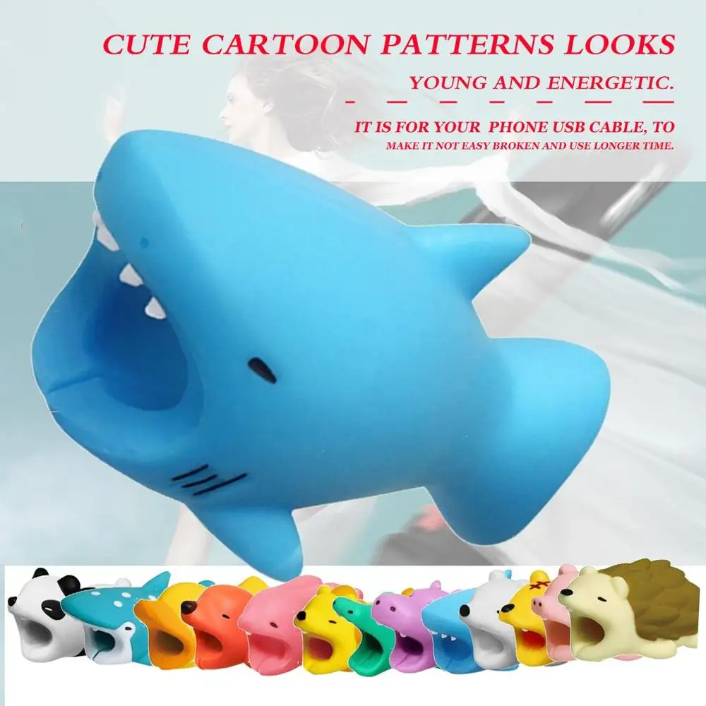 Cute Animal USB Cable Protector Cartoon Figure USB Data Cable USB Charger Cable Protective Sleeve Anti Breaking Protective Cover