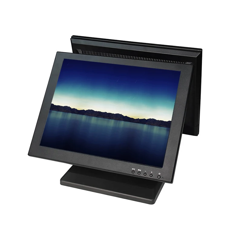 

Free shipping Dual screen monitor 15 inch touch screen Display Computer Monitor for commercial