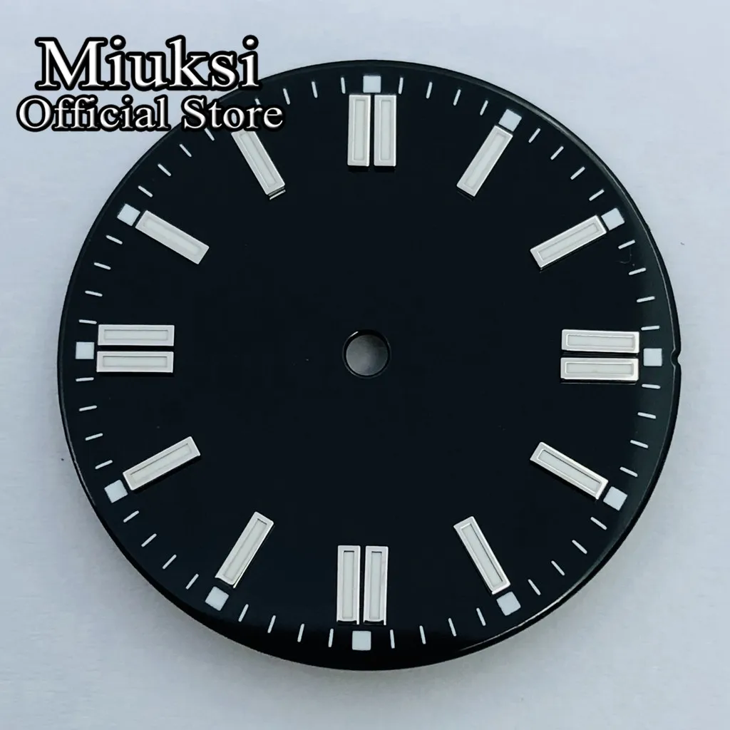 Miuksi 29mm black silver blue green orange yellow watch dial luminous fit NH35 NH36 Miyota8215 821A DG2813 3804 PT5000 movement