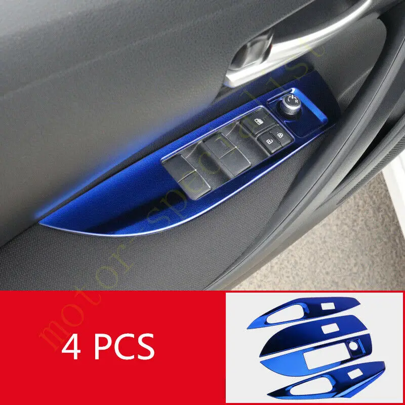 

For Toyota Corolla 2019-2020 Stainless Steel blue Window lift panel switch Moulding Trim Car Styling Accessories 4pcs