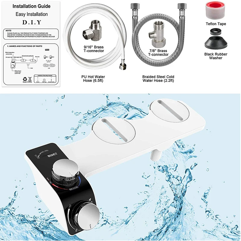 Bidet attacco sedile wc ugelli doppi autopulenti Non elettrici lavare miscelatore freddo caldo acqua accessori da bagno per signora spruzzatore