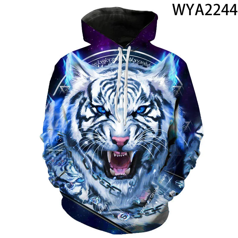 

Spring Autumn Hoodies Men Women Children Animal Lion Tiger 3D Print Hoodie Streetwear Cool Pullover Clothing