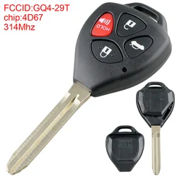 314Mhz 4 Buttons Remote Car Key Fob Keyless Entry 4D67 Chip GQ4-29T Keyless Entry Transmitter for Toyota Corolla 2008 2009 2010