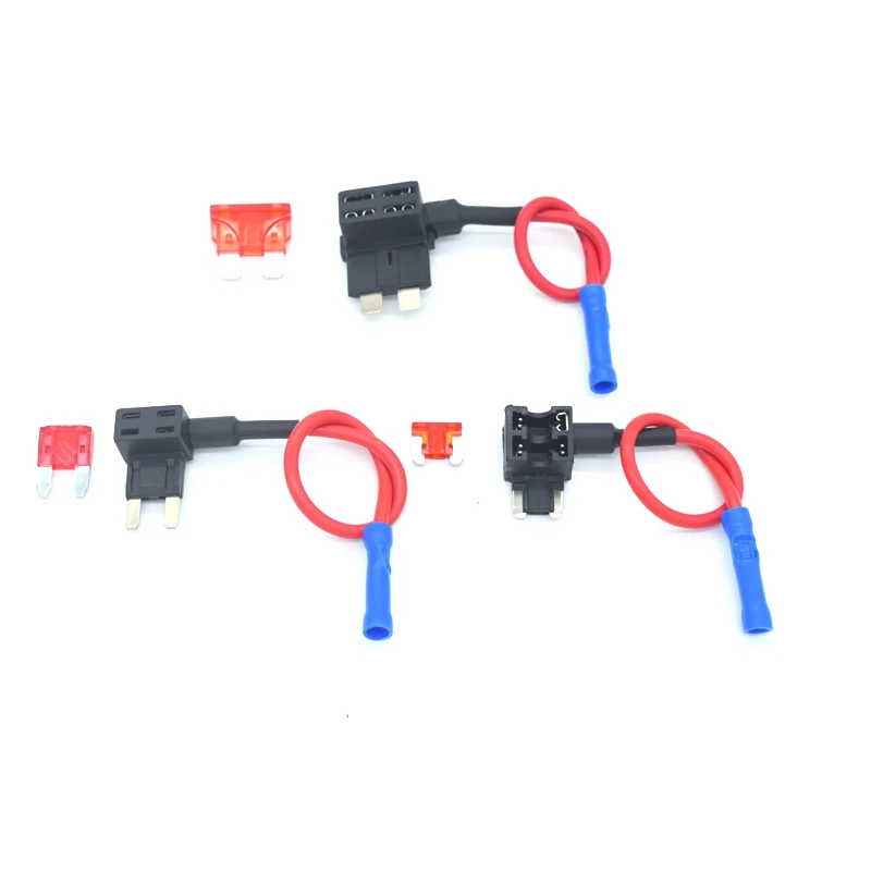 12V Car Fuse Holder MINI SMALL MEDIUM Size Add-a-circuit TAP Adapter with 10A Micro Mini Standard ATM Blade Fuse