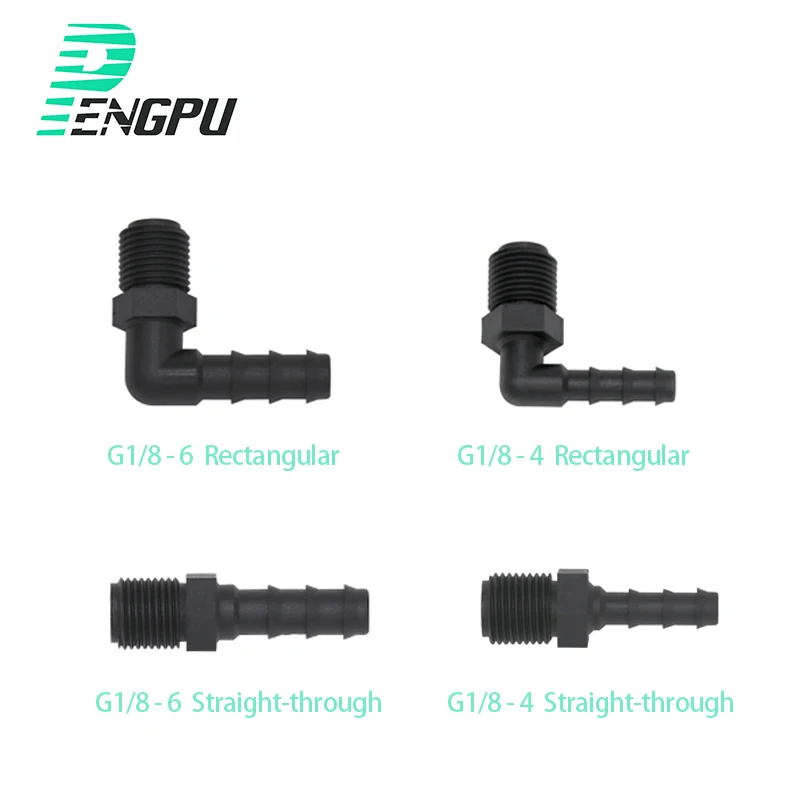 PENGPU G1/8 External Threaded Pagoda Connector Nylon PA Corrosion Resistant Hook Right Angle Joint