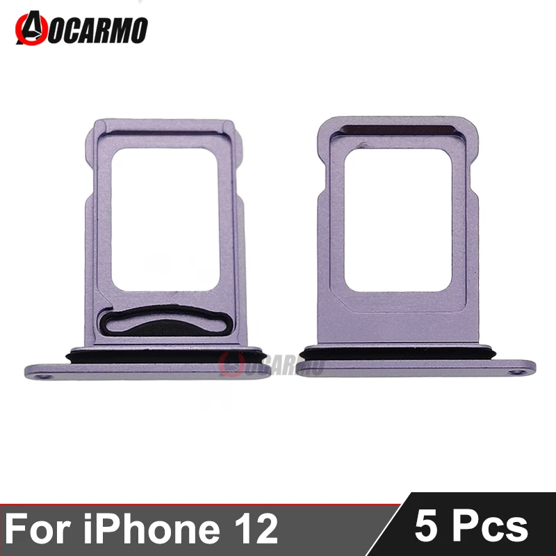 5Pcs/Lot For iPhone 12 SIM Card Drawer Tray Holder Slot Single Dual Replacement Parts