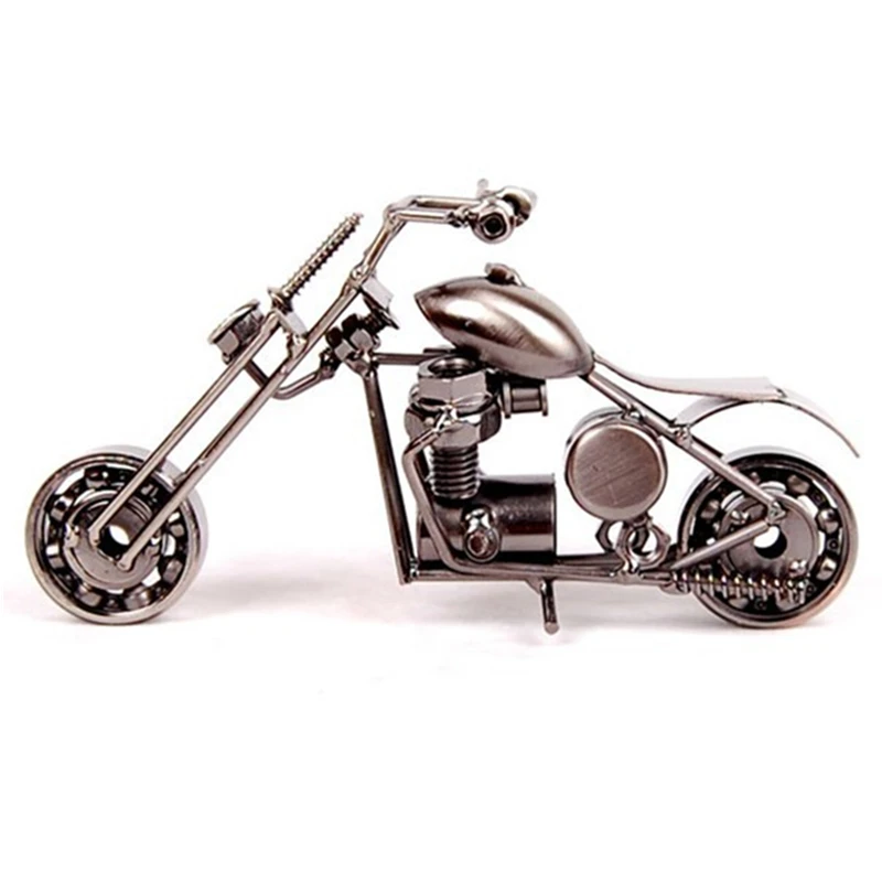 

Motorcycle Model Retro Motor Figurine Metal Decoration Handmade Iron Motorbike Prop Vintage Home Decor Kid Toy car decoration