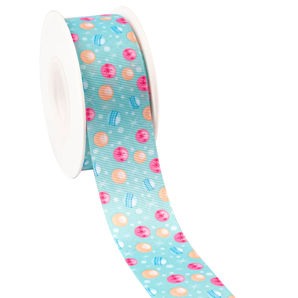 New Designs 50 Yards Merry Christmas 0rnament Printed Grosgrain,satin Ribbon Hair Accessories