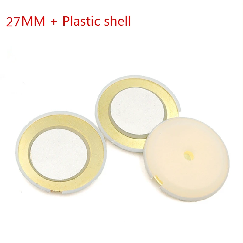 

10Pcs/lot 27MM Piezoelectric Piezo Ceramic Plate Ceramic 18MM Piezo For Buzzer Loudspeaker + plastic shell