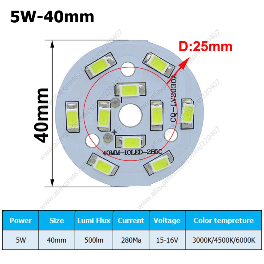 5W SMD5730 Brightness SMD Light Board Led Lamp Panel For Ceiling PCB With LED,Aluminum plate base with smd chip