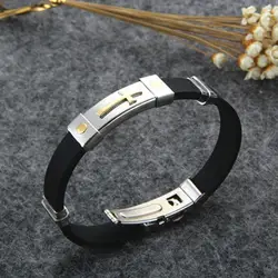 Christ Cross Logo Silicone Wrist Bracelet for Men Exquisite Personality Creative Religious Party Jewelry Accessories Trend