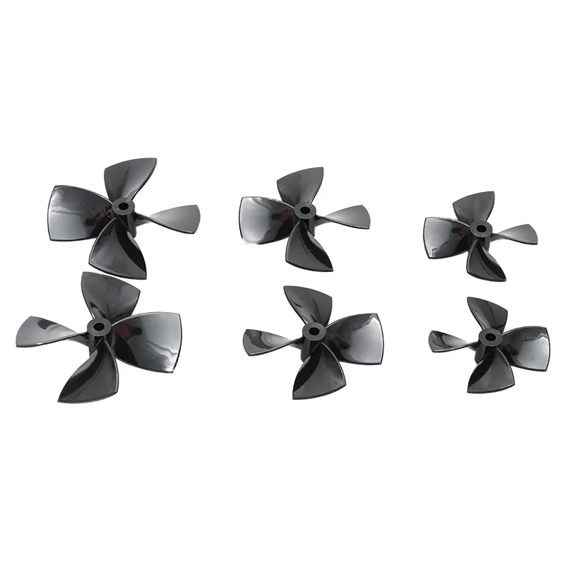 1Pair PC 4-blade Propeller Outer Dia. 60mm 70mm 80mm Aperture 5mm Ducted Screw for RC Pattern Trawler Vessel Fishing Bait Boat