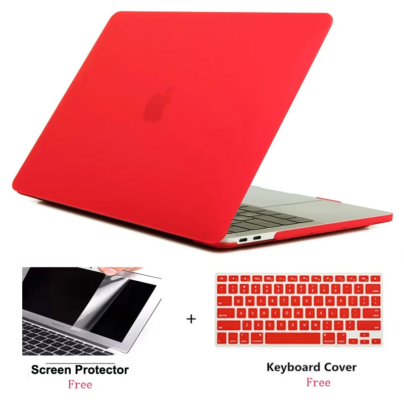 

Frosted Surface Matte Hard Cover Case+Screen protector+Keyboard Cover For Macbook Air Pro Retina Touch Bar 11 12 13 15 16 inchs