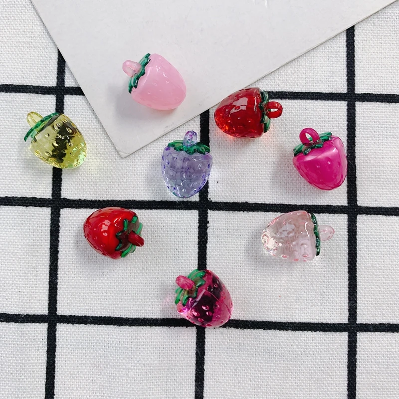 DIY jewelry accessories wholesale simulation lovely strawberry stereo exquisite fruit pendant earrings necklace materials