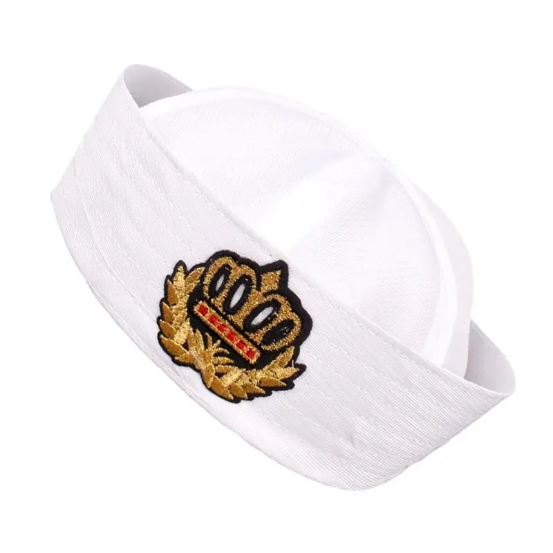 New Unisex Captain Sailor Hat Skipper Navy Marine Cap Cosplay Hat Yacht Cap Party Costume Accessory (Crown Label Adult Style)