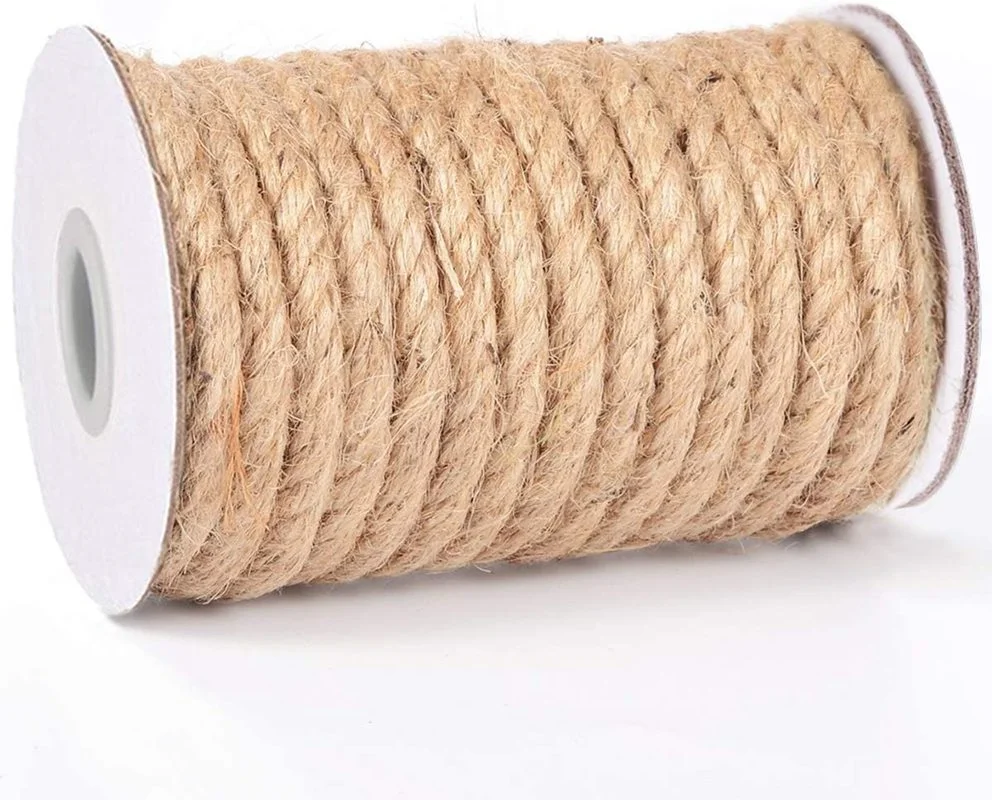 8 مللي متر الطبيعية الجوت حبل الثقيلة خيوط القنب الملتوية الحبل مكرامية سلسلة DIY بها بنفسك الحرفية اليدوية الديكور الحيوانات الأليفة الخدش
