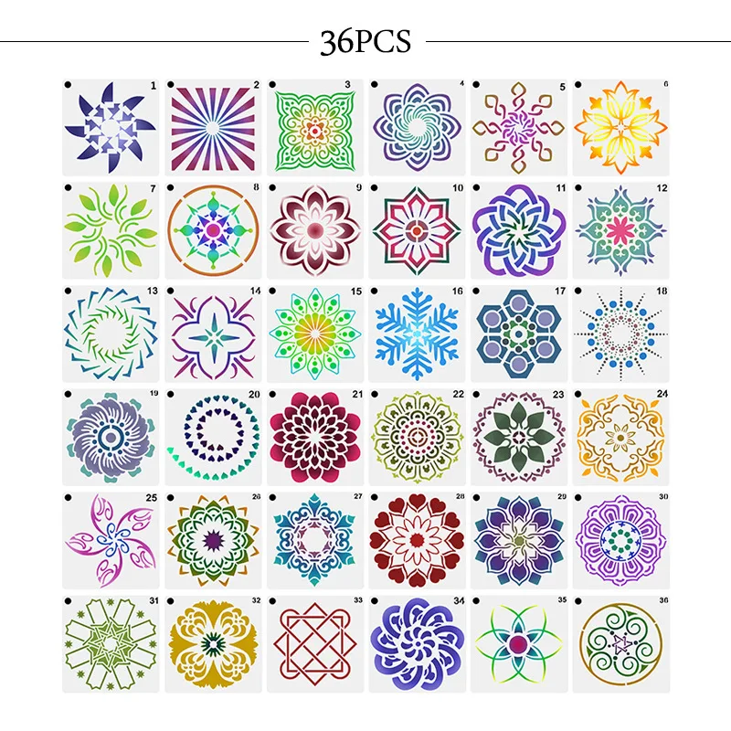 32/36/38pcs Mandala Dotting Painting Tools Sets For Painting Rocks DIY Nail Art Craft Wall Art Stencil Painting Board Tools Set