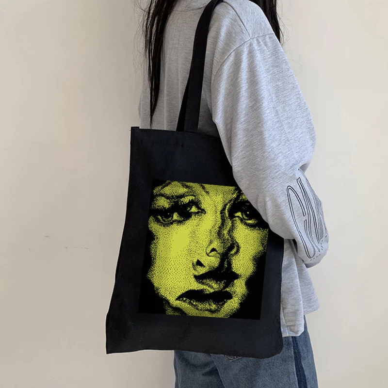 y2k Ulzzang women shoulder bags Vintage Horror women canvas bag punk dark large capacity ins Cartoon casual Gothic shopper bags