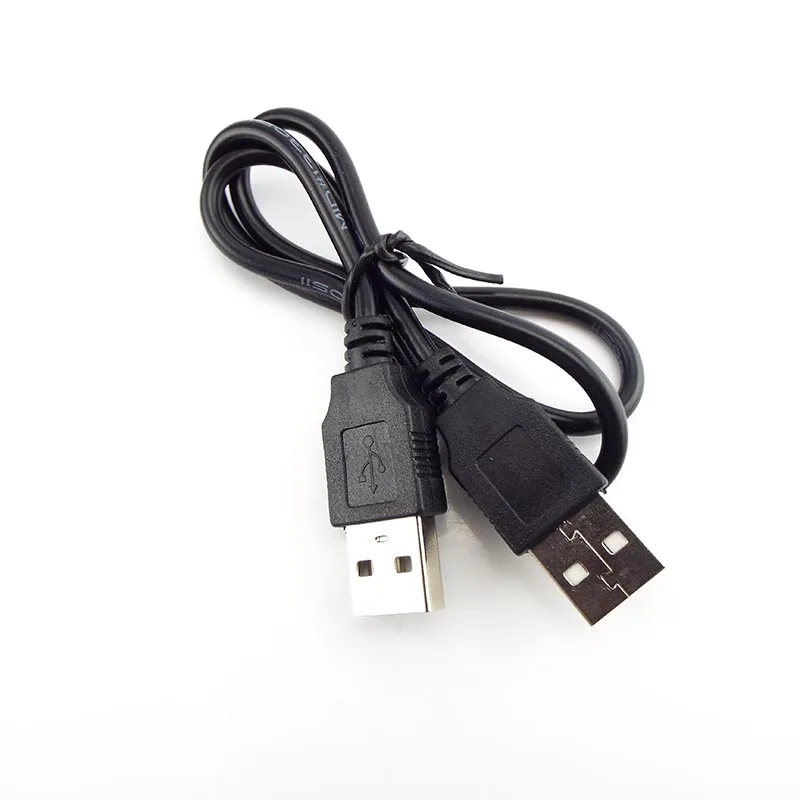 Podwójne USB 2.0 typ A z męskiego na męskie przedłużacz komputera Adapter do kabla złącze przedłużacz szybki Transfer synchronizacja danych