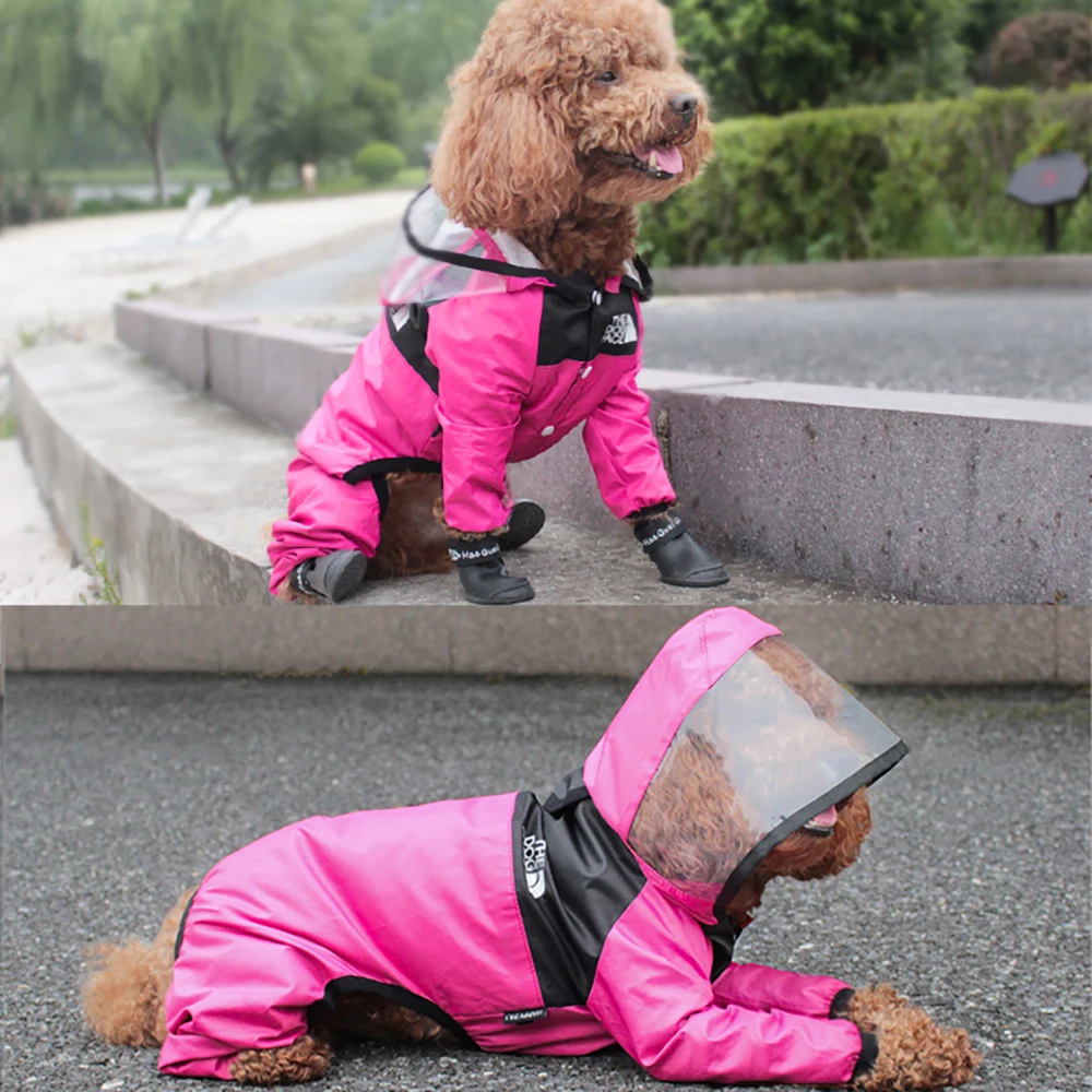 Pet Dog Raincoat The Dog Face Pet Clothes Jumpsuit Waterproof Dog Jacket Dogs Water Resistant Clothes for Dogs Pet Coat