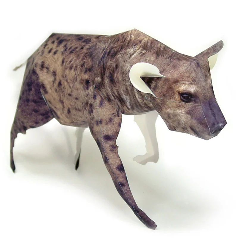 Spotted Hyena Dog Origami Art Mini Cute 3D Paper Model Papercraft Realistic Animal DIY Kids Adult Handmade Craft Toys WE-006