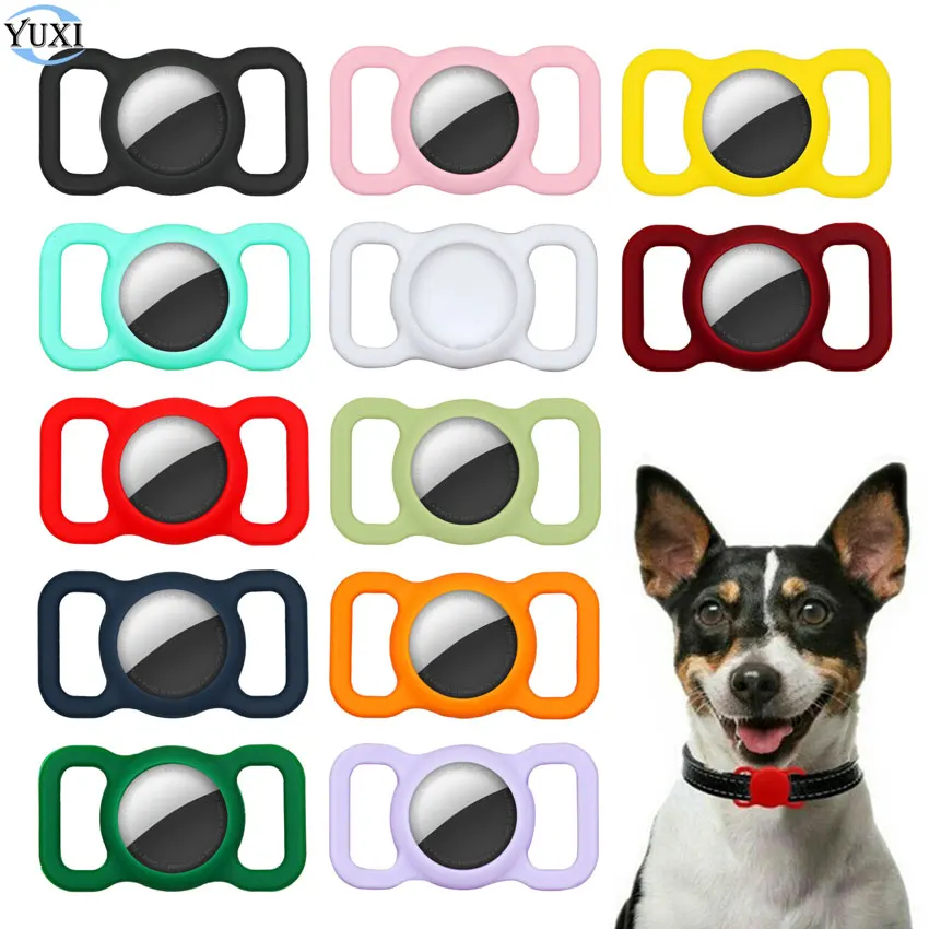 YuXi Pet Silicone Protective Case GPS Finder Dog Cat Collar Loop for Apple Airtags for Apple Locator Tracker Anti-lost Cover