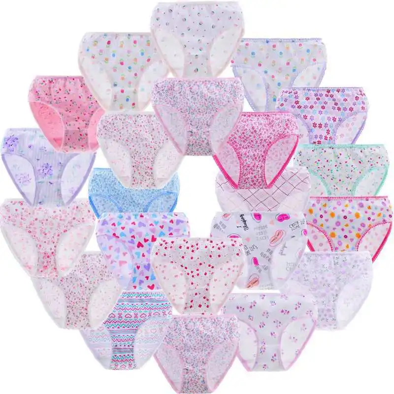 

Kids Underwear Calcinha Infantil Children's Underwear Girl Cotton Briefs Cute Floral Designs Soft Healthy Briefs Kids Underwear