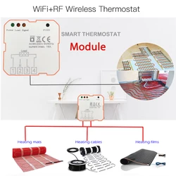 WiFi Smart Thermostat Wall-Hung Gas Boiler Water Electric Underfloor Heating Temperature Controller RF Module 16A Receiver.