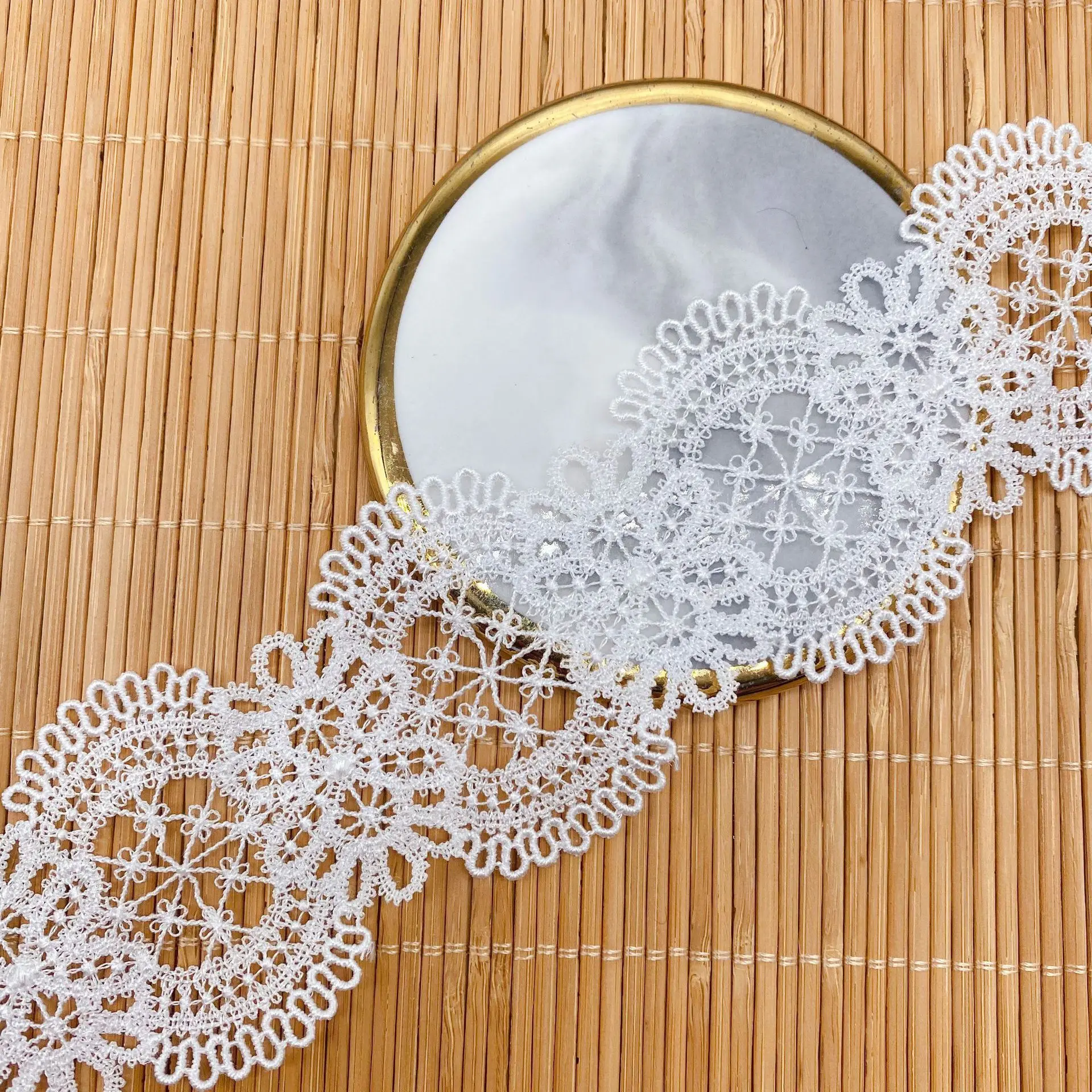 Hollow Flower Embroidered Lace Trim Ribbons Fabric Trim DIY Sewing Handmade Craft Materials Clothes Accessories Home Decoration