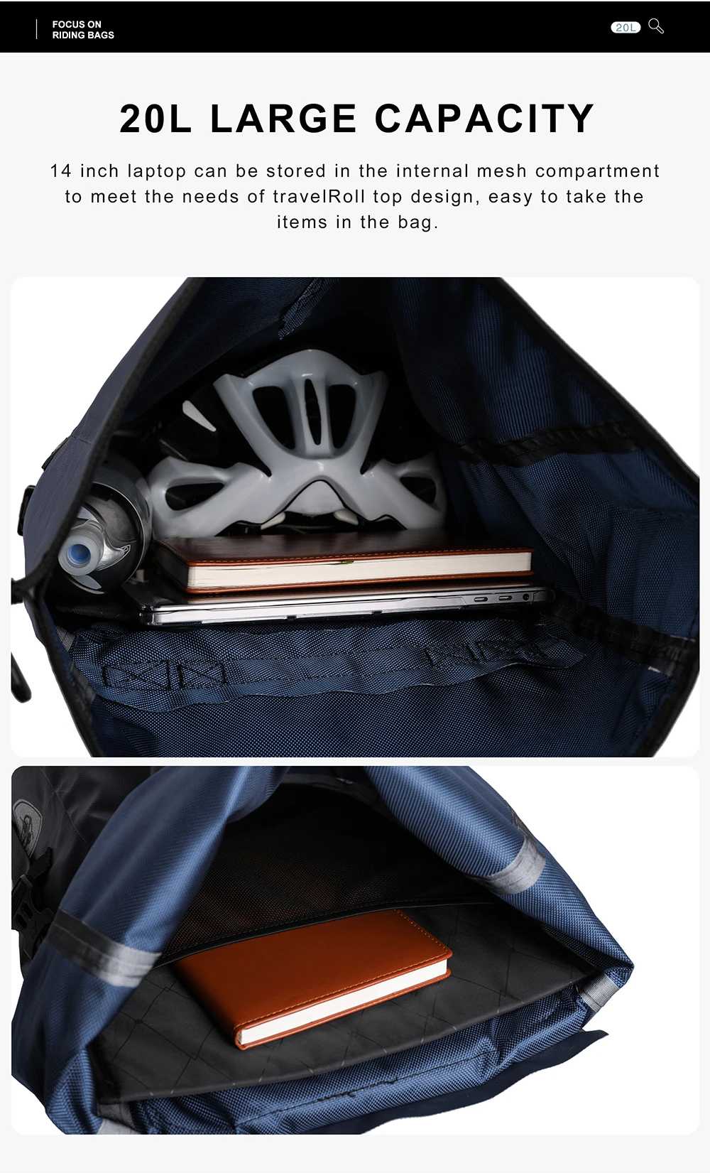 Rhino walk Bike Packt asche wasserdicht 27l Fahrrad Side Pack multifunktion ale Rücksitz Radfahren Travelling Storage Bikepacking – Detail 14