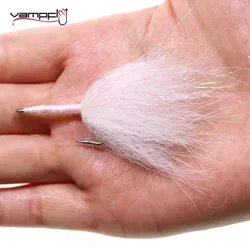 Vampfly 8PCS Ice Dub White Fox Hair Streamer Fly Artificial Fishing Fly Lure Bait for Trout Bass Salmon Fishing Size 2# 4# 6# 8#