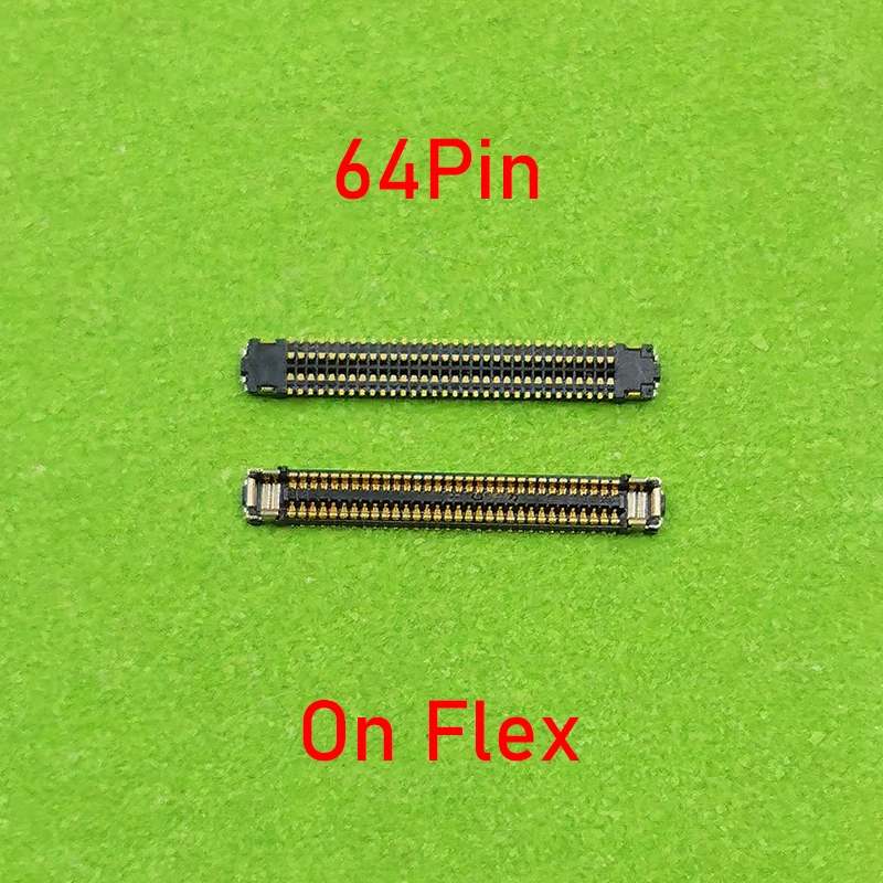 2-10pcs 64Pin USB Charger FPC Connector On Motherboard Board For Samsung A50 A505 A505F SM-A505FN/DS Charging Dock Contact Port