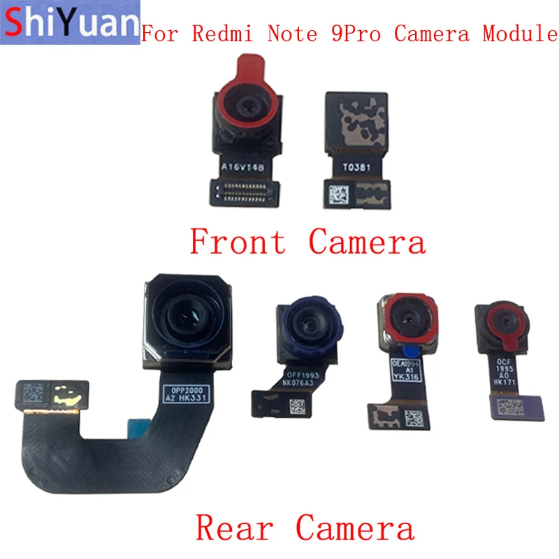 Back Rear Front Camera Flex Cable For Xiaomi Redmi Note 9 Pro 9S Main Big Small Camera Module Repair Replacement Parts