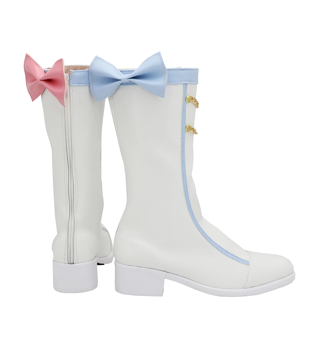 2020 Snow Miku Boots Cosplay Vocaloid Snow Miku Cosplay White Shoes Customized Boots Any Size for Unisex