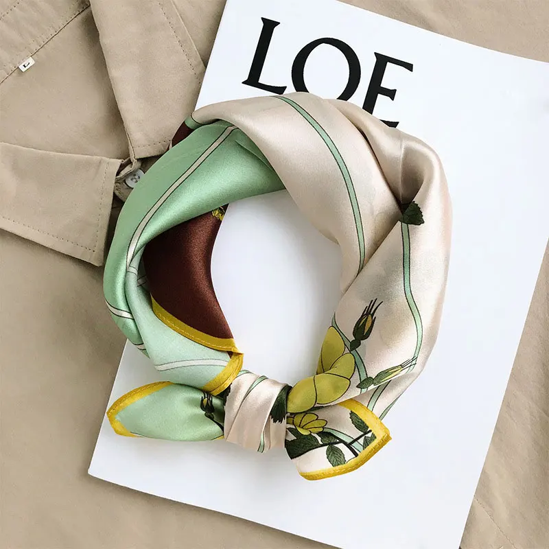 

2024 New 100% Natural Satin Real Silk Scarf Women Shawls Wraps Luxury Brand Ladies Foulard Femme Bandana Hijab Pashmina Scarves