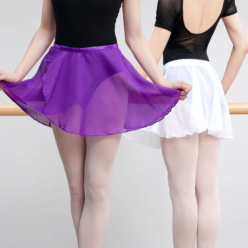 Professional Women Girls Children Chiffon Dance Skirt Ballet Tutu Gymnastics Skate Wrap Skirt Girls Basic Practice Ballet Skirt