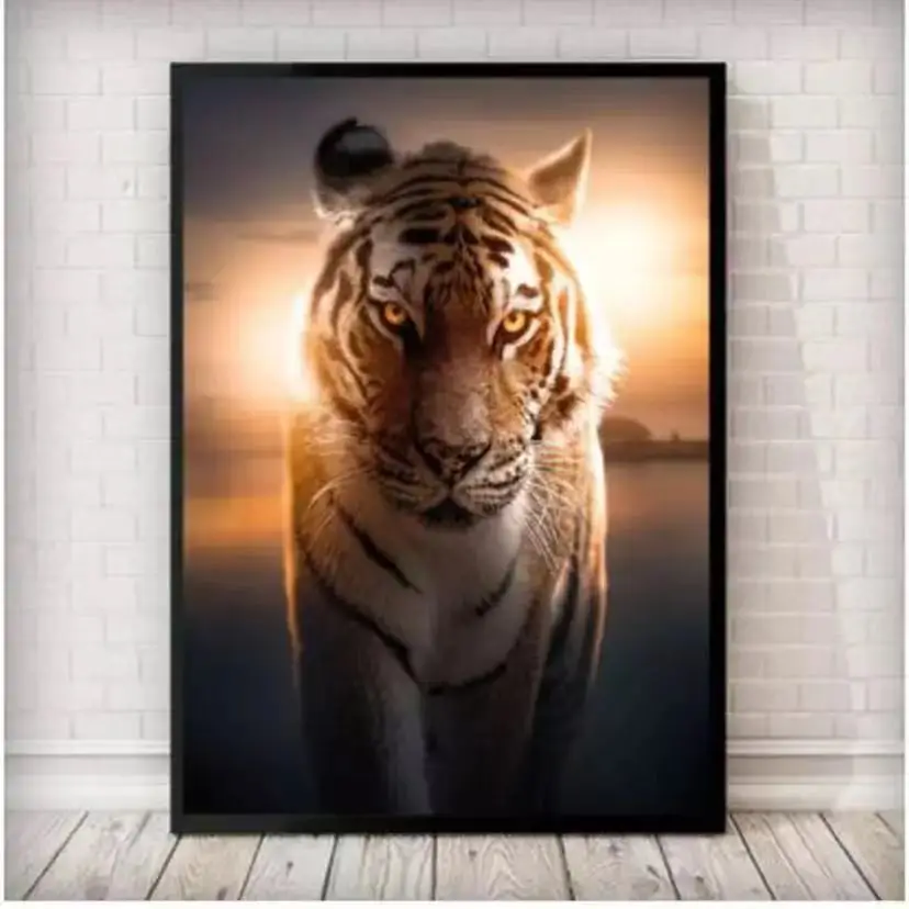 Nordic Style Cute Animal Lion Tiger Leopard Poster Sofa Bedroom Corridor Home Background Wall Decoration Painting Core