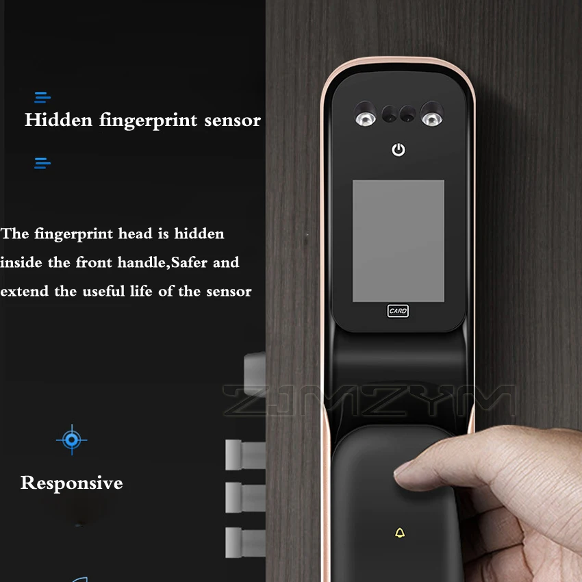 Automatic Face Recognition Lock,Smart Fingerprint Lock,Password Lock, Wooden Door Anti-theft DoorSmart Lock With Smart Doorbell