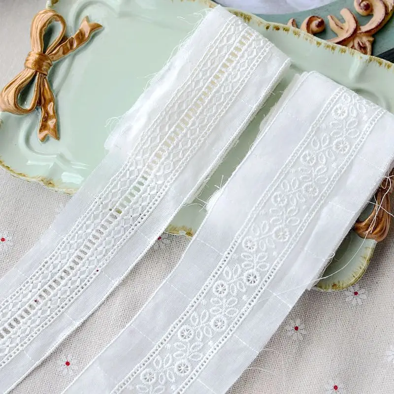 Cotton Embroidery Lace Fabric, Garment Needlework, Sewing  DIY Handmade Accessories, Clothes Decoration, 14Yards, 4-5cm, 399