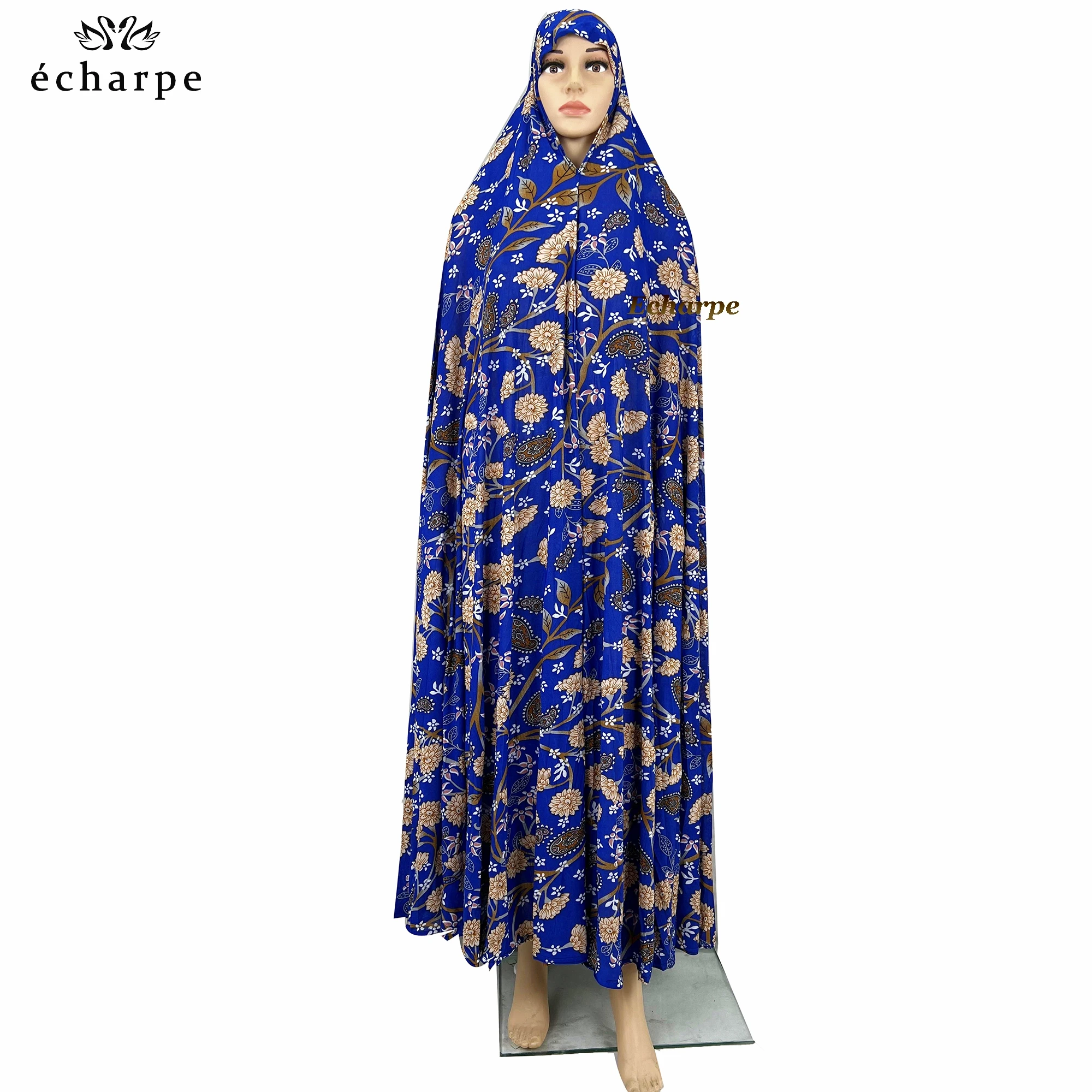 Sleeveless Pullover Dress 1 Piece Set Women Prayer Garment Dubai Abaya Arab Jibab Flowers Djellaba Femmel Khimar Caftan Clothes