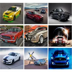 Picture Ford 5D DIY diamante ricamo decorazioni per la casa pittura Full Square/Round Drill Mustang Car Cross Stitch Wall Art Hobby Gift