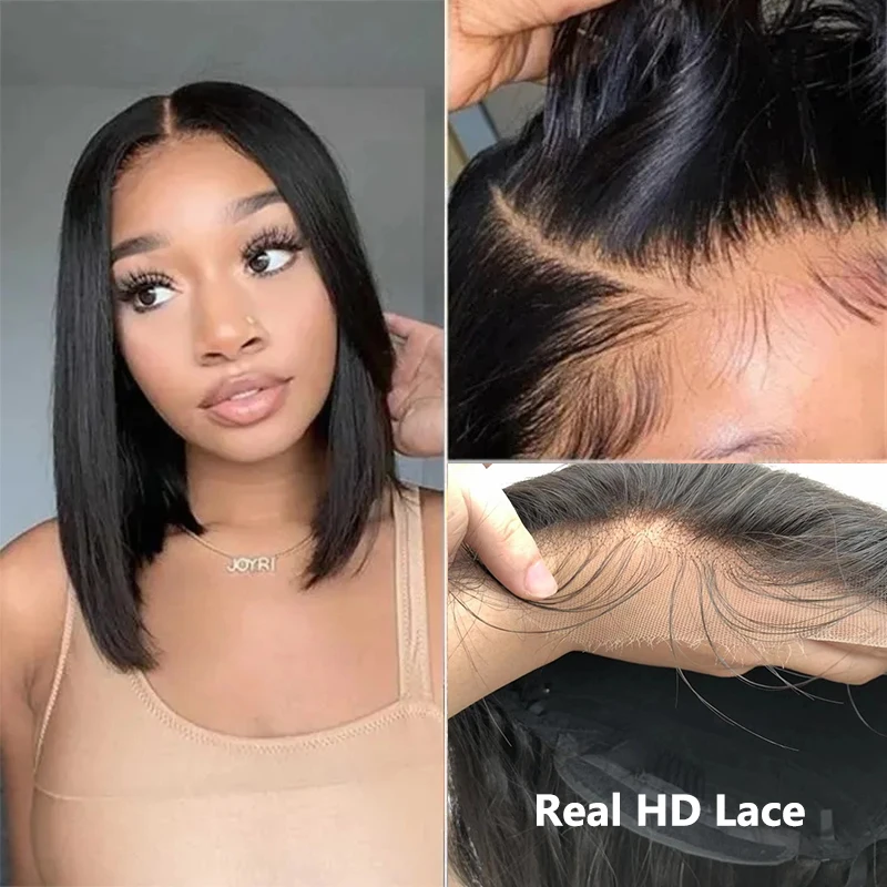 

Straight HD Lace Human Hair Wig 13x4 HD Lace Frontal Wigs for Black Women HD Invisible Lace Pre Plucked Brazilian Hair Wig