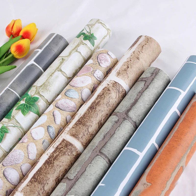 Self-adhesive Wallpaper Home Decor Retro Wall Tiles College Dormitory Bedroom Room Decoration Waterproof Stone Wall Stickers