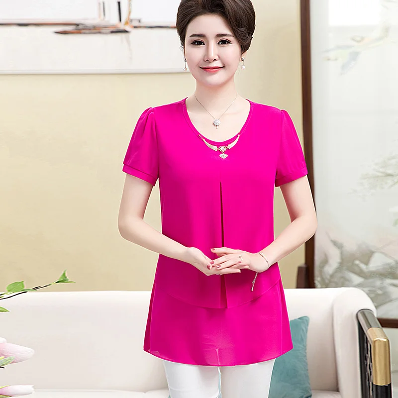 Hemd Chiffon Bluse Frauen Plus Größe Tunika Sommer Top Blusas Mujer De Moda 2020 Frauen Tops und Blusen Shirts KJ2162