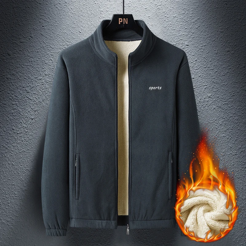 Męska zimowa kurtka polarowa płaszcz Polar runo gruba ciepła kurtka stojąca Fashion Trand casualowe w stylu Streetwear kurtka męska odzież