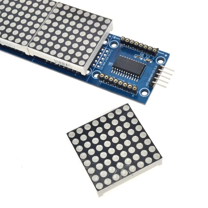 Module de matrice de points MAX7219 pour microcontrôleur Arduino, affichage 4 en 1 avec ligne 5P rouge vert bleu