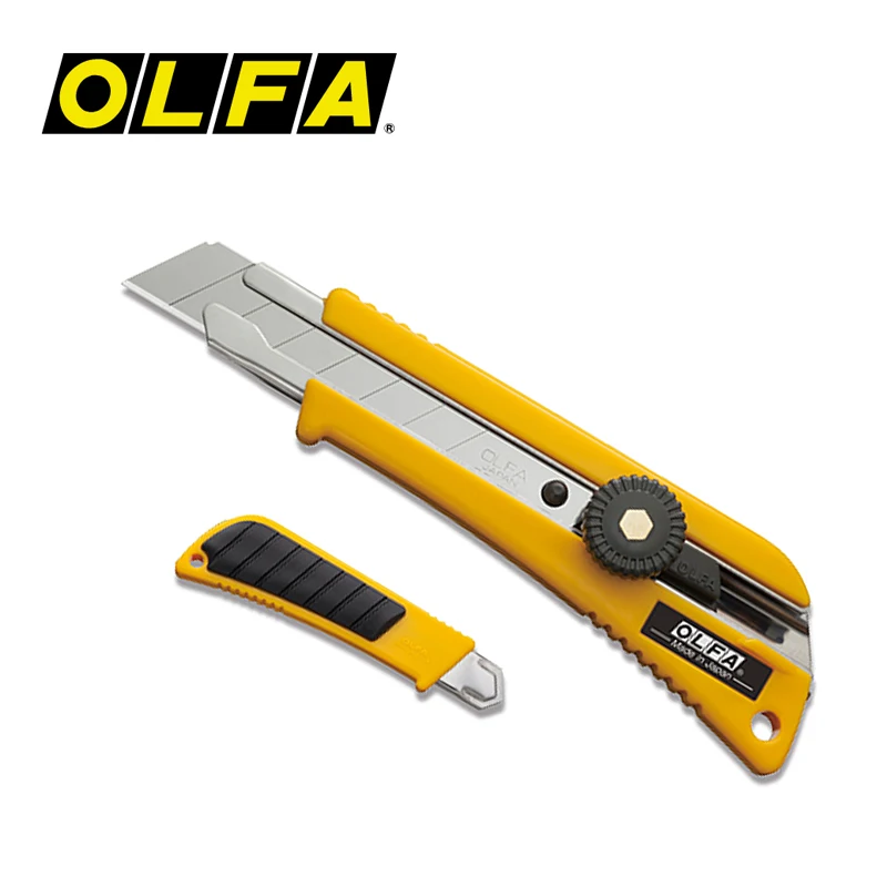 Made in Japan OLFA L-2 heavy duty rubber insert utility knife rubber grip 18mm non-slip