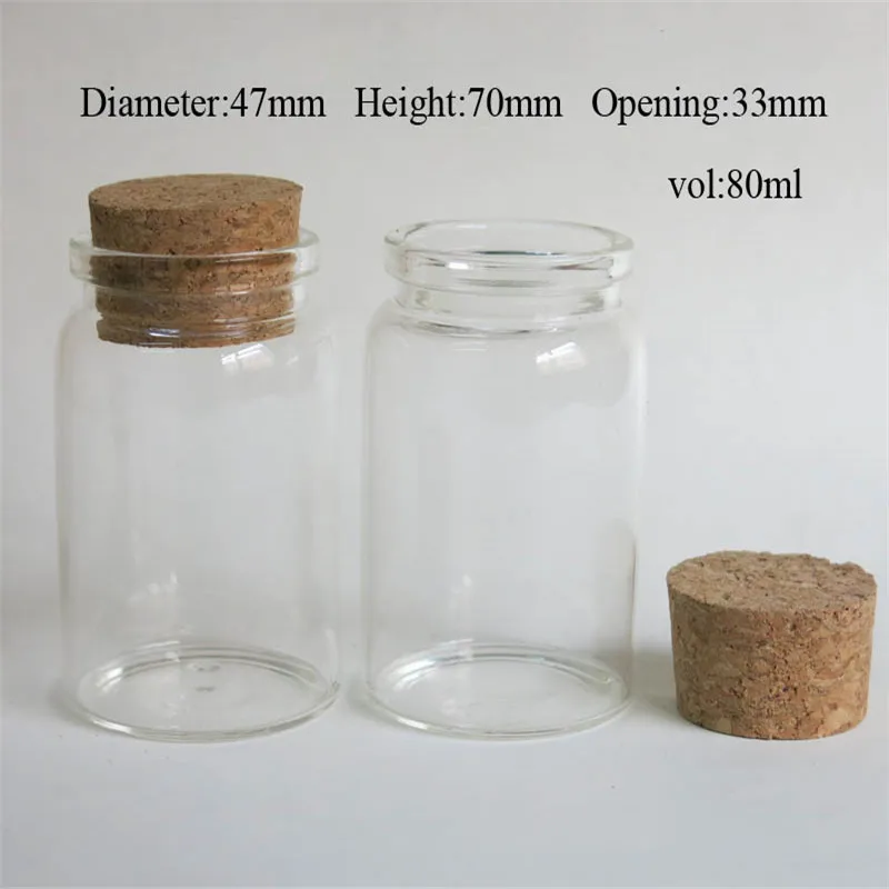 30 x 80ml Empty Glass Bottle with Cork Cork Stoppered Bottle Glass Jar Wishing Bottle Used for Storage Craft Glass Container