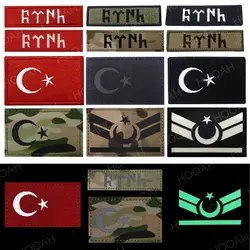 HOOAH turcja flaga turcji podczerwieni odblaskowe IR Patch TURK świecące w ciemności taktyczne opaska wojskowa hafty aplikacje