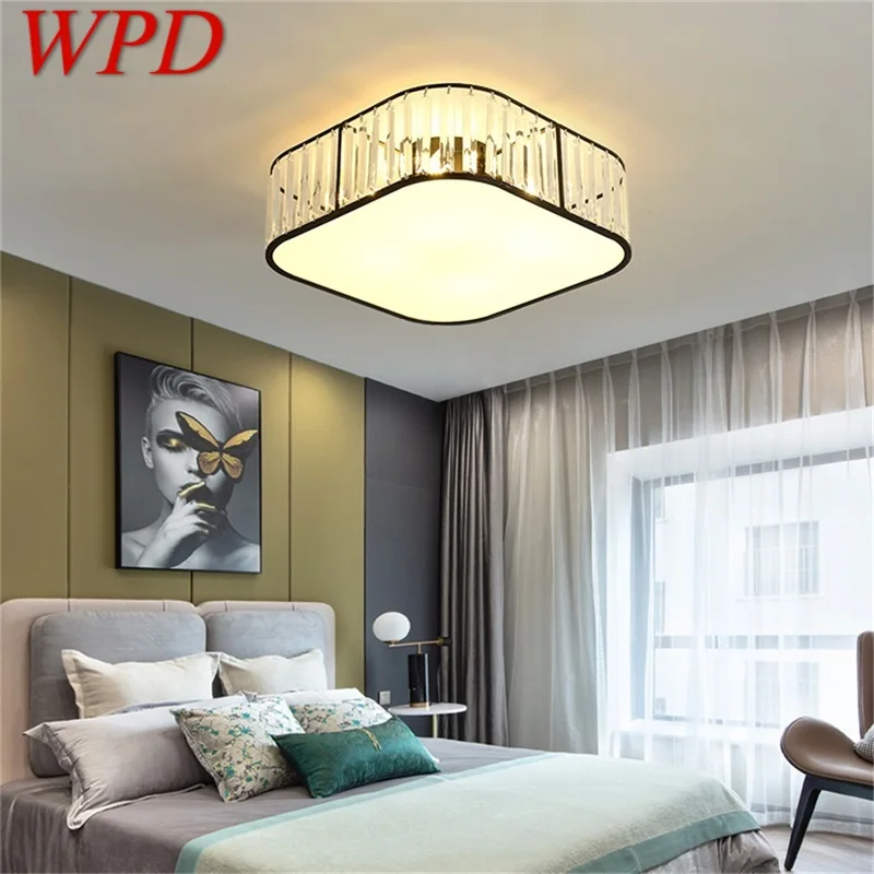 WPD Modern Ceiling Light Square Luxury Gold LED Lamp Fixtures Home For Dining Room Decoration